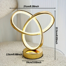 (Golden) Golden Luxurious Decorative Table Lamp for Bedroom, Living Room, and Study Room with Abstract Skewed Star and Moon Design