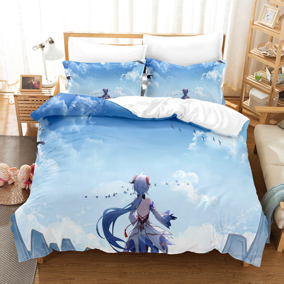 (7, 200*230 three-piece set) New pillowcase and quilt cover American cartoon Genshin Impact series three-piece bedding set-image-OPC-PGN9QXS-NEW