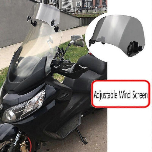 Transparent Color Universal Motorcycle Adjustable Wind Screen Extension Windshield Spoiler Air Defl 1