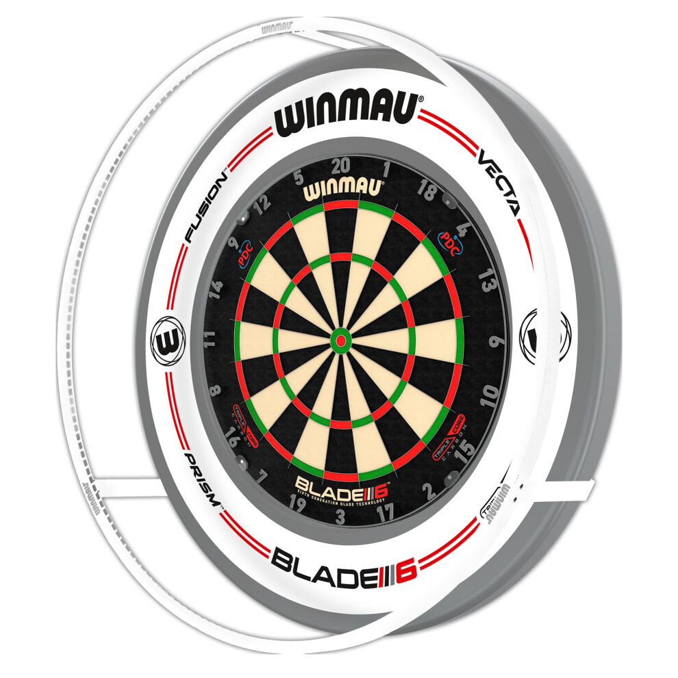Winmau Plasma Ice Dartboard - 360 Degree Dart Board - Professional Darts Accessories Light/White