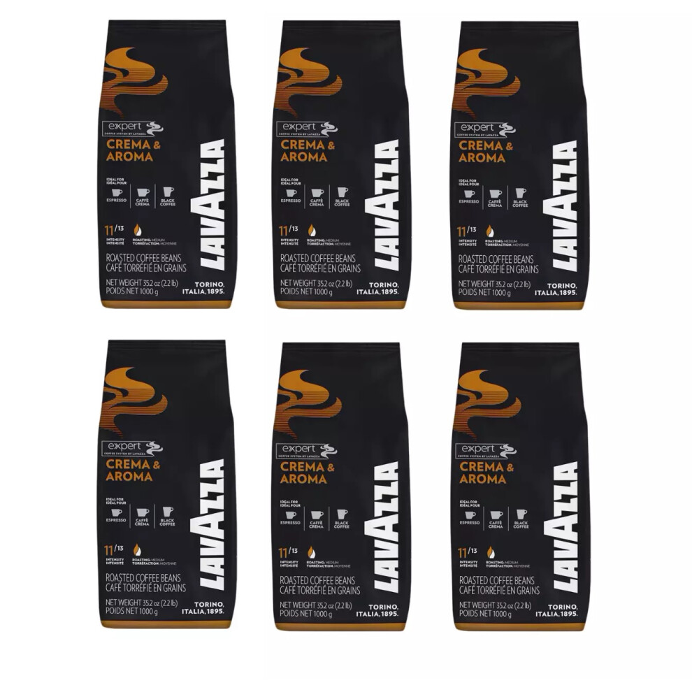 Lavazza 'Expert' Crema & Aroma Coffee Beans 1Kg ( Pack Of 6)