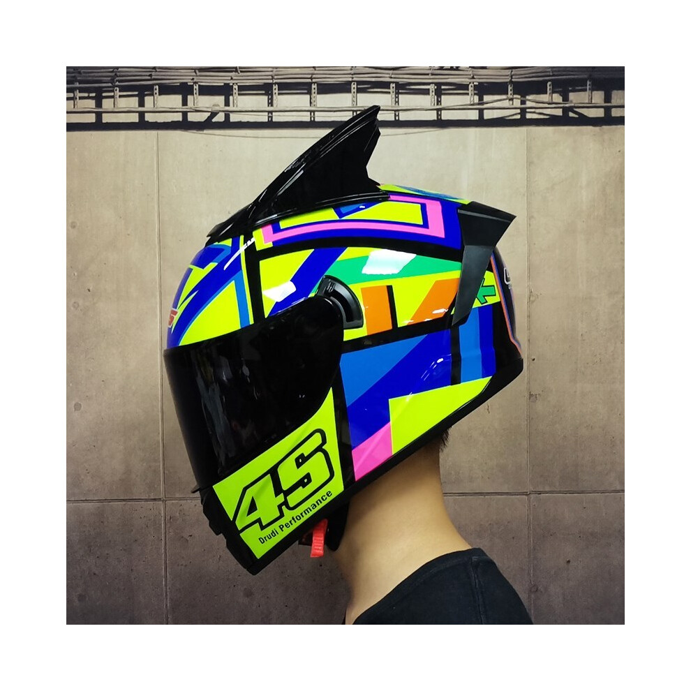 (xL, b5) DOT approved motorcycle helmet racing full face helmet capacete double-image-OPC-PGNBTKF-NEW