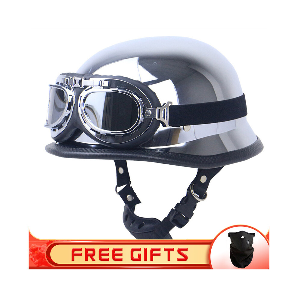 (xL, 19) JYT German PU Leather Motorcycle Helmet Four Seasons Retro Half Face Helmets-image-OPC-PGNBTRZ-NEW