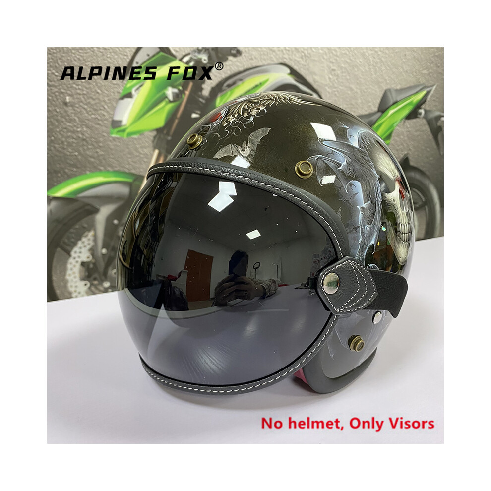 (Black) Universal Motorcycle Helmet Bubble Shield Visor Lens Sunglasses Goggles-image-OPC-PGNBV7K-NEW