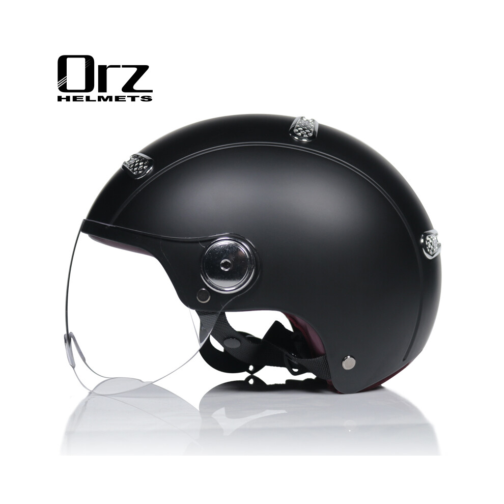 (xxL, 14) VOSS vintage motorcycle classic helmet retro scooter half helmet with-image-OPC-PGNBWRH-NEW