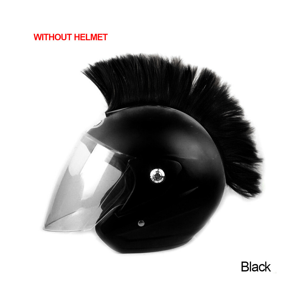 (Black) Mohawk Helmet Wig Cuttable Helmet Decorations Wigs Cockscomb Motocross-image-OPC-PGNBXGS-NEW