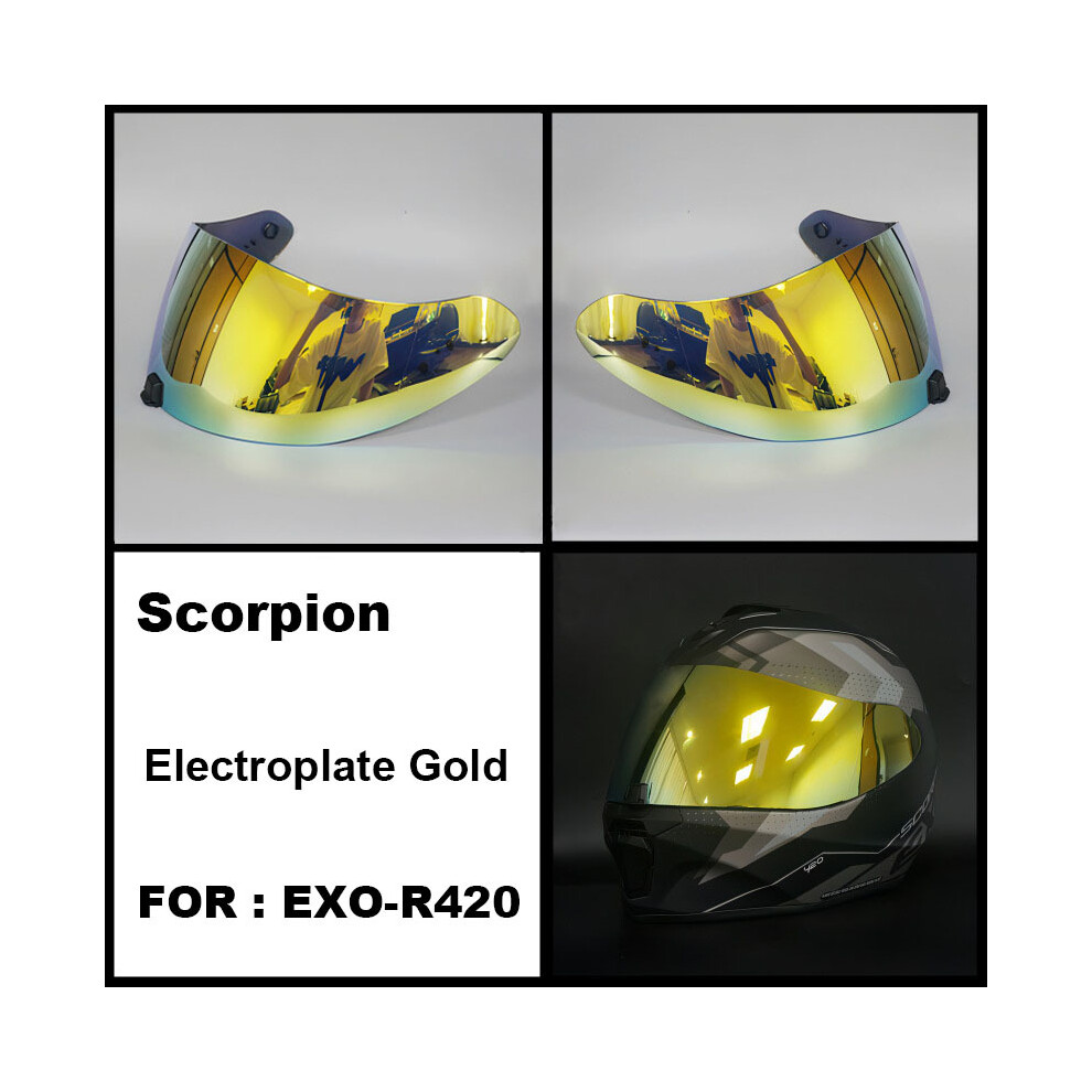 (Gold) Capacete SCORPION EXO-R420 Helmet Visor Shield Lens Motorcycle Accessories-image-OPC-PGNBXHX-NEW
