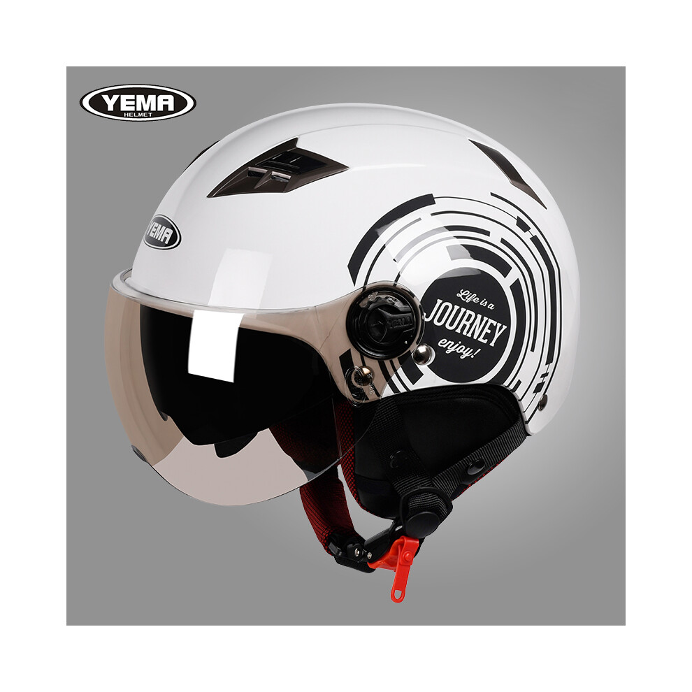 (B3) YEMA Half Helmet for Moto Motorcycle Bike Electric Motorbike Double Lens-image-OPC-PGNC7FQ-NEW