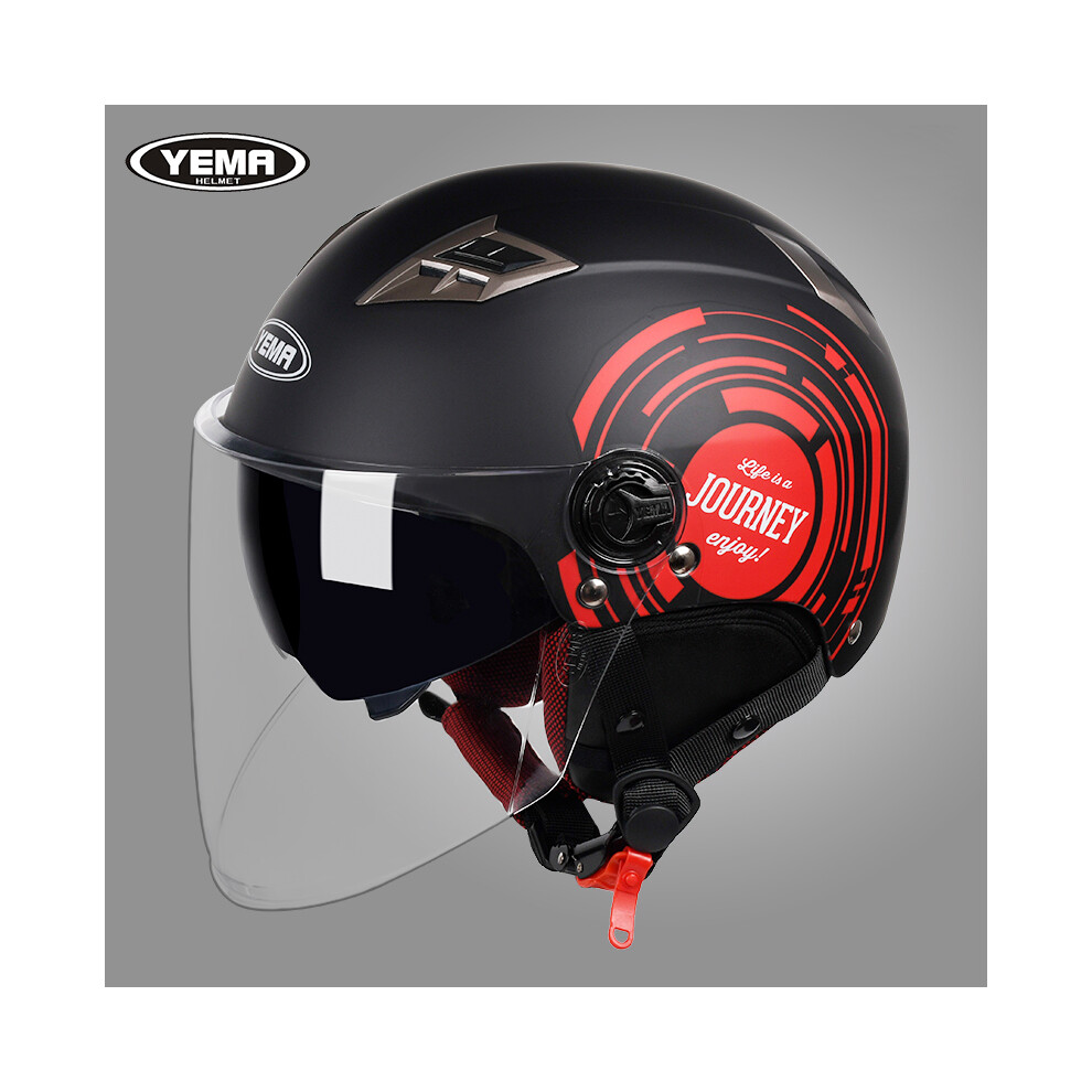 (C5) YEMA Half Helmet for Moto Motorcycle Bike Electric Motorbike Double Lens-image-OPC-PGNC7FY-NEW