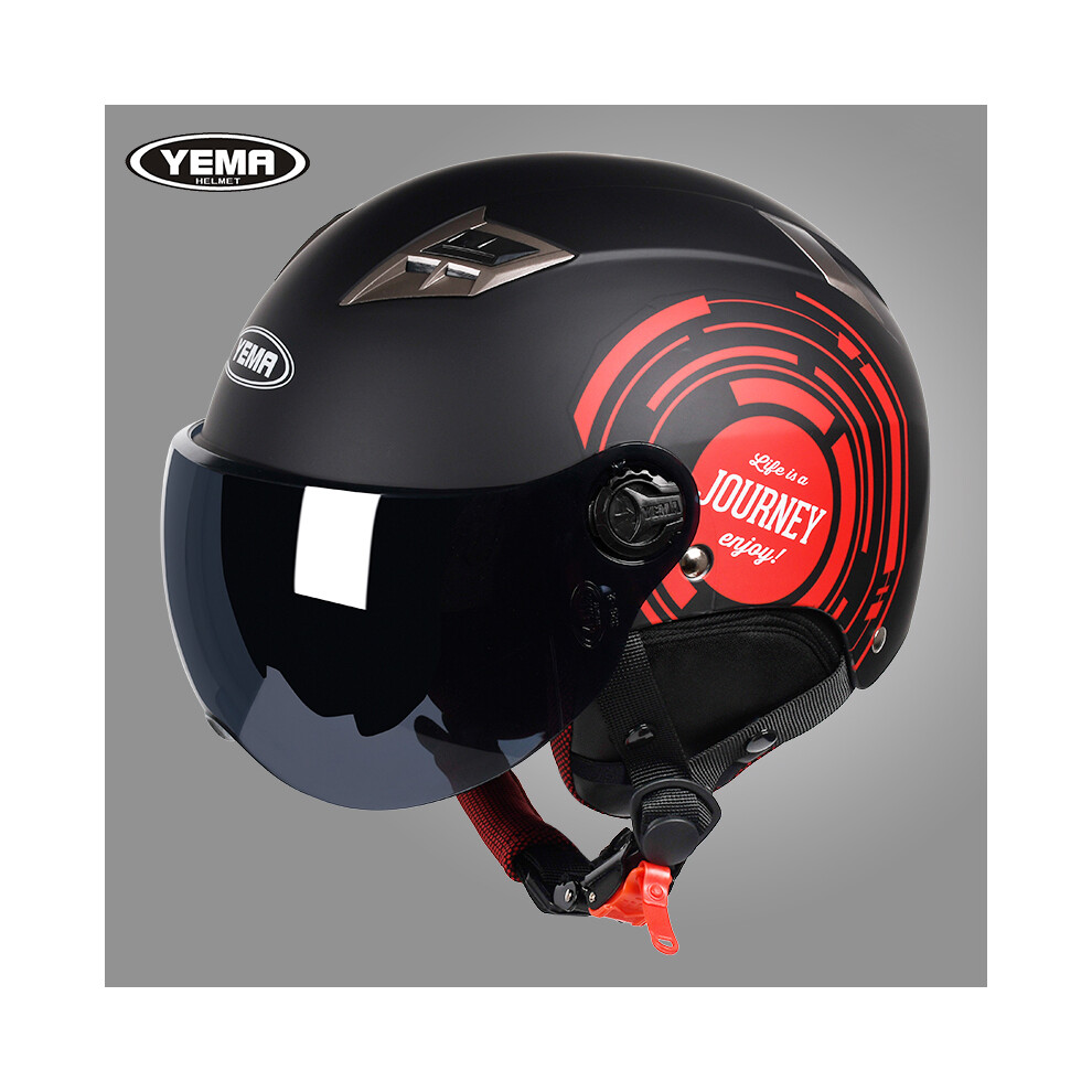 (C4) YEMA Half Helmet for Moto Motorcycle Bike Electric Motorbike Double Lens-image-OPC-PGNC7FX-NEW