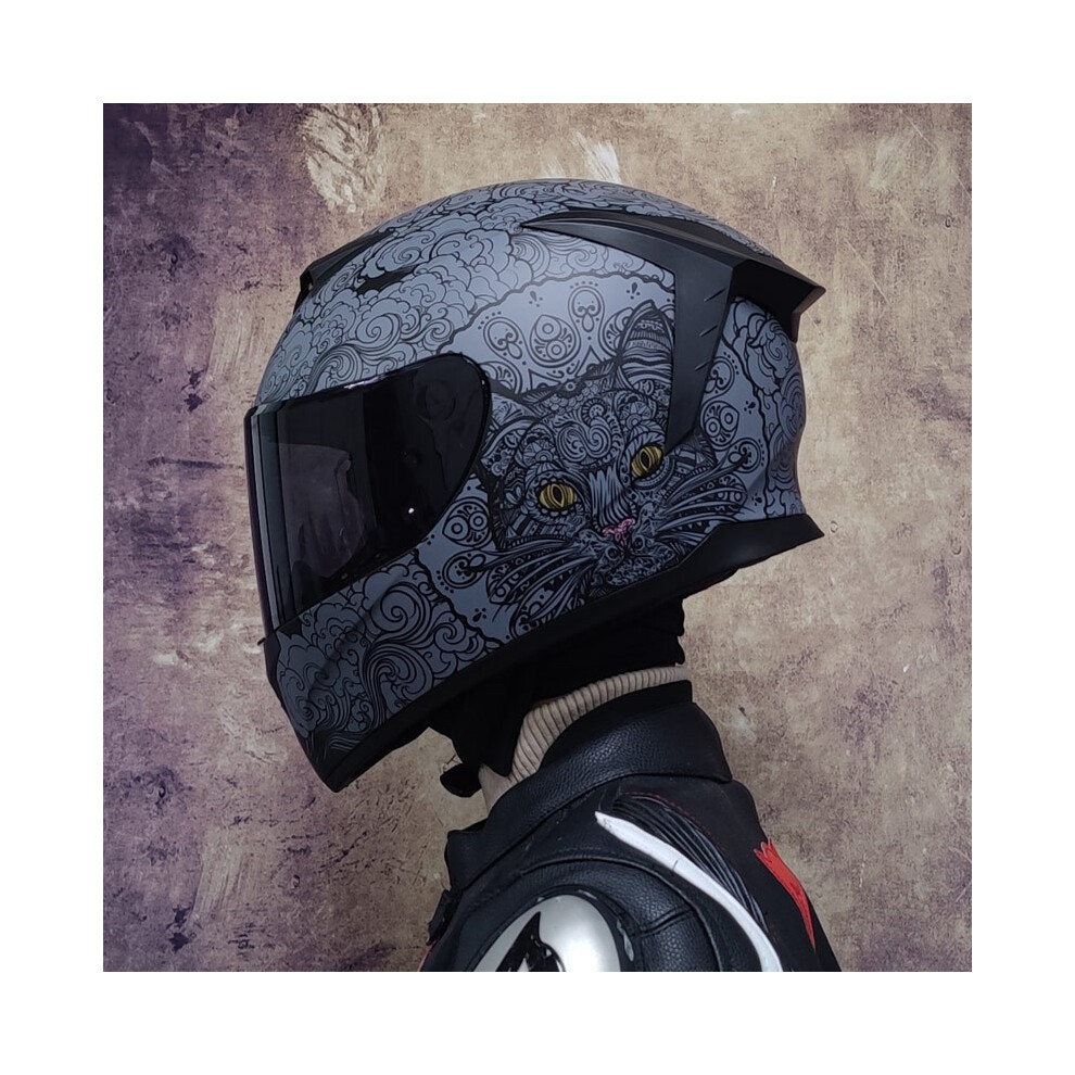 (S, 13) DOT Approved Safety Motorcycle Helmets Full Face Dual Lens Racing Helmet-image-OPC-PGNC555-NEW