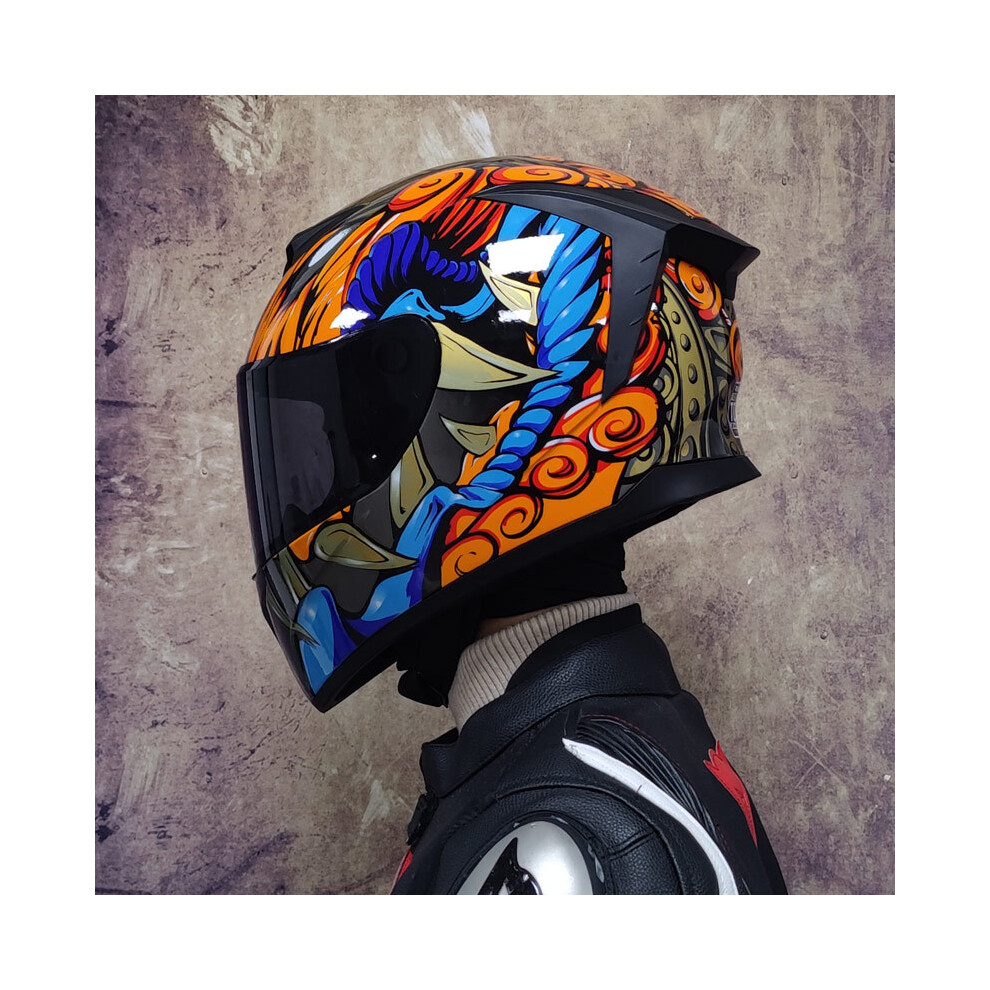 (xL, 1) DOT Approved Safety Motorcycle Helmets Full Face Dual Lens Racing Helmet-image-OPC-PGNC55X-NEW