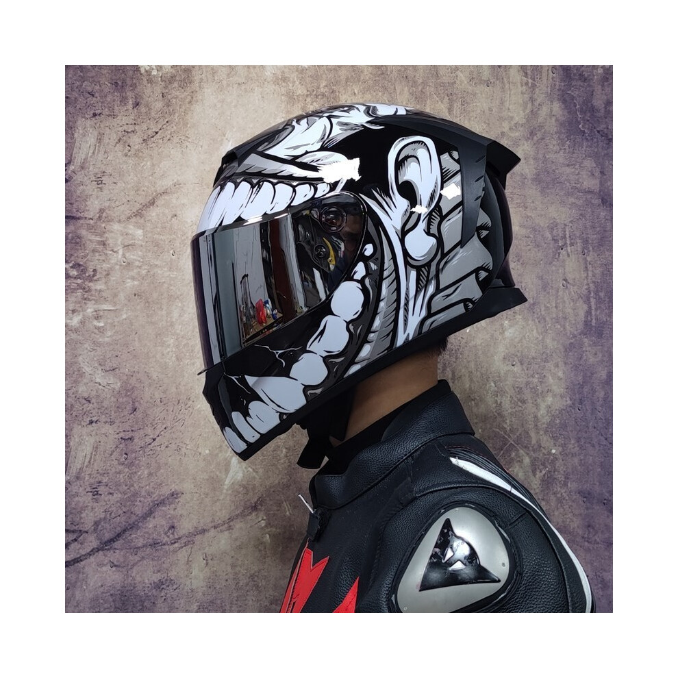 (xL, 16) DOT Approved Safety Motorcycle Helmets Full Face Dual Lens Racing Helmet-image-OPC-PGNC569-NEW