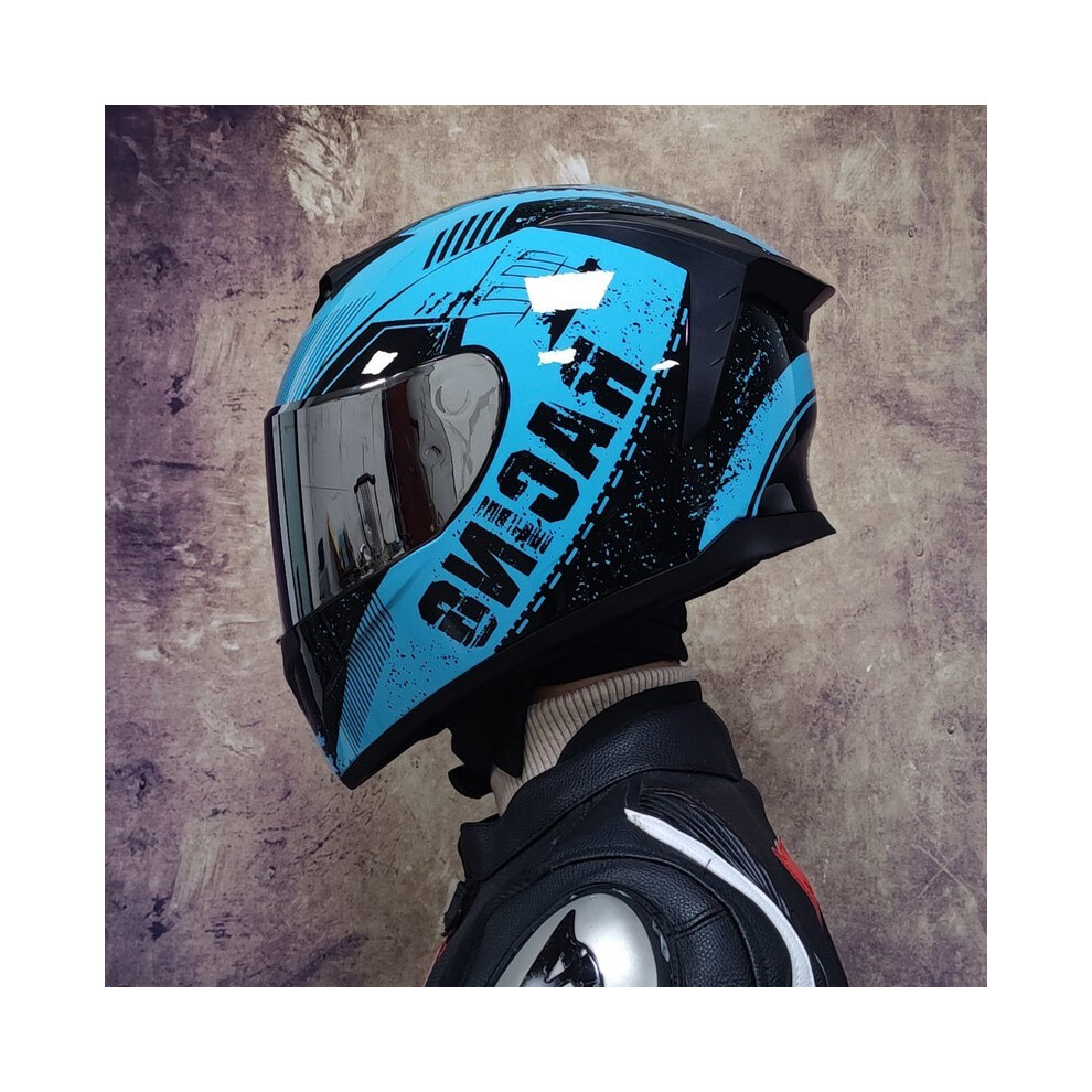 (xL, 7) DOT Approved Safety Motorcycle Helmets Full Face Dual Lens Racing Helmet-image-OPC-PGNC56R-NEW