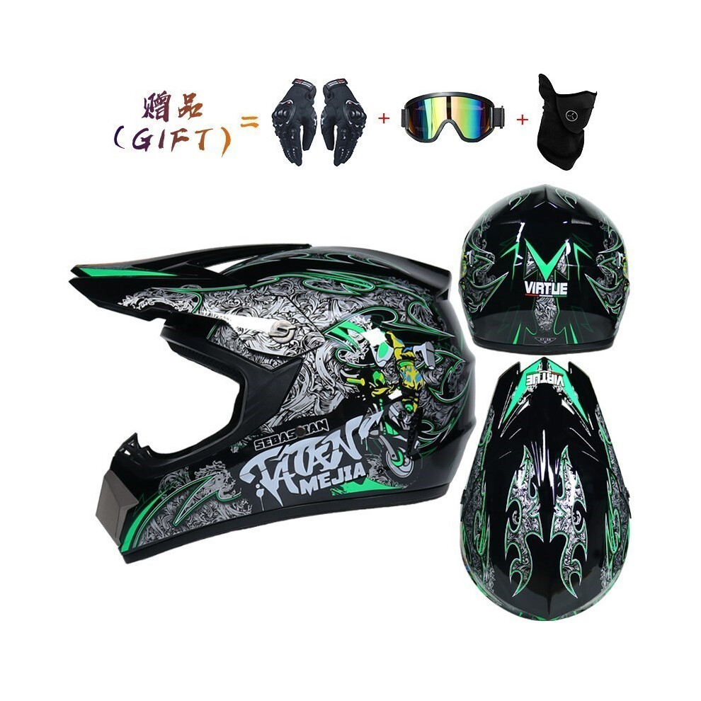 (L, 35) New off-road motorcycle helmet men and women motocross helmet full face-image-OPC-PGNC96R-NEW