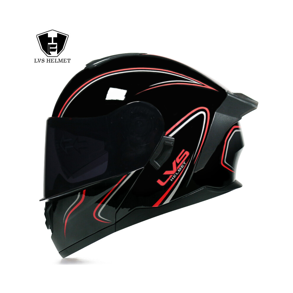 (L, 2) Modular Helmet Dual Lens Flip Up Racing Helmet Unisex Standard Motorcycle-image-OPC-PGNCH5D-NEW