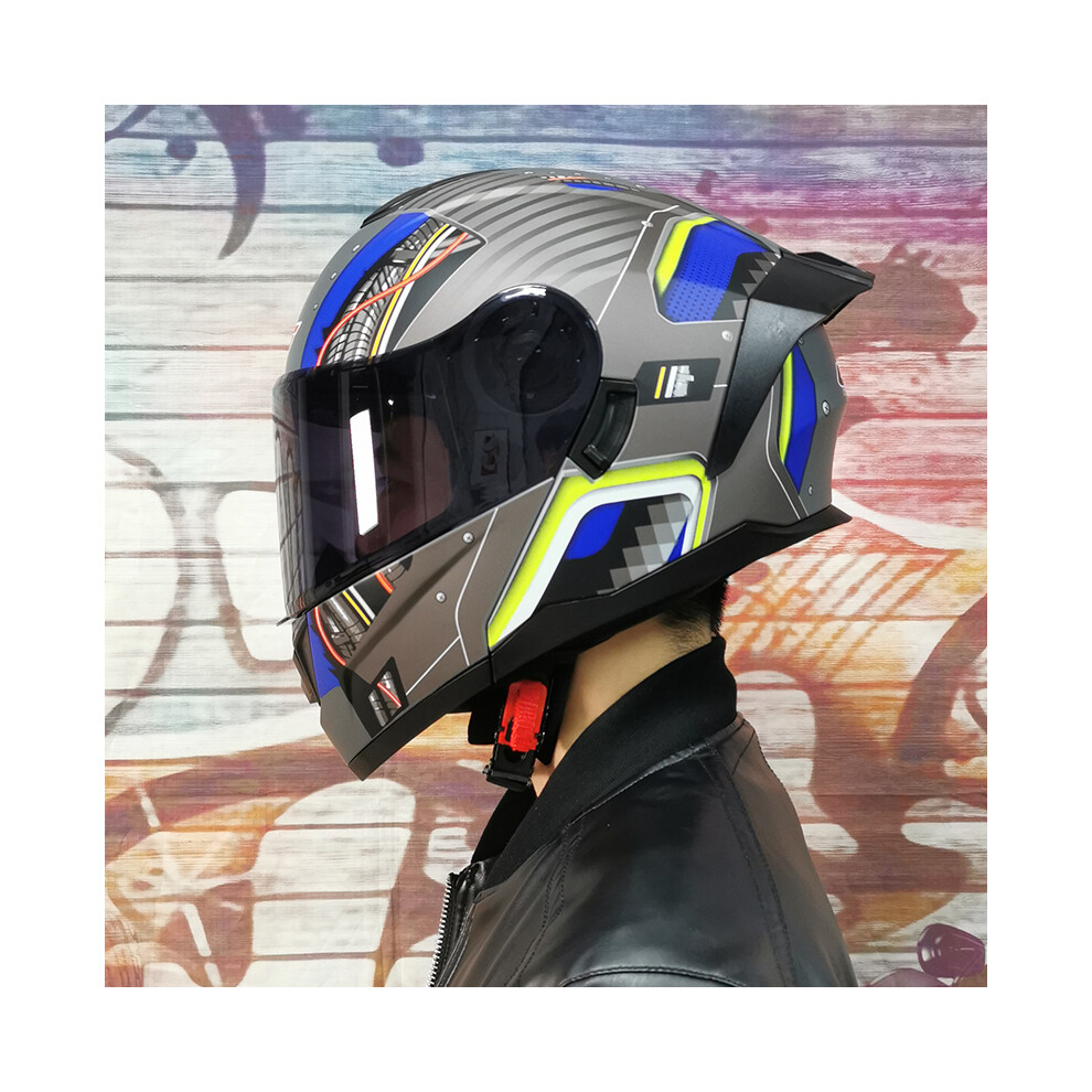 (S, 19) Modular Helmet Dual Lens Flip Up Racing Helmet Unisex Standard Motorcycle-image-OPC-PGNCH7H-NEW