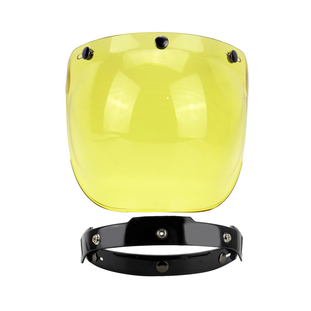 (B3) 3-snap open face helmet visor vintage retro motorcycle helmet bubble shield-image-OPC-PGNCHMV-NEW