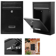 Large Lockable Wall Mounted Steel Post Box Outdoor Mailbox w/Keys