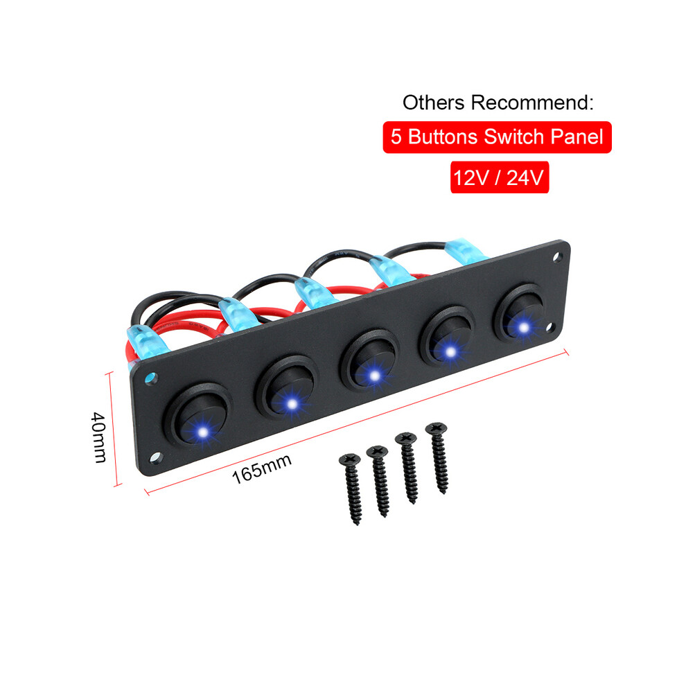 (others) 24V 12V 6 Buttons Switch Panel With Digital Voltmeter Tester USB Chargers-image-OPC-PGNCZRJ-NEW