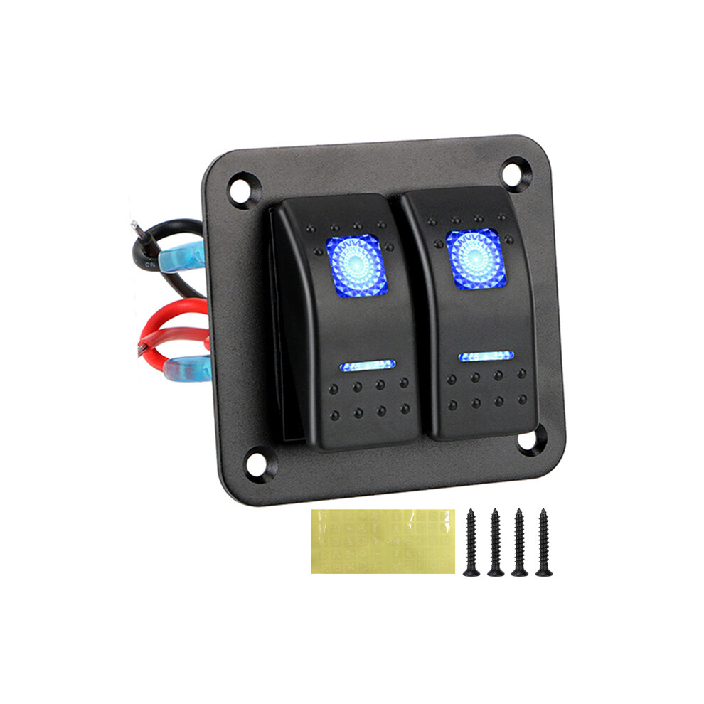 (Black) 24V 12V Switch Panel 3 Buttons Car Light Toggle For Boat Truck Trailer
