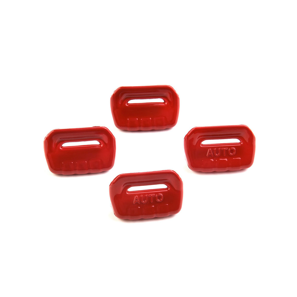 (Red) 4pcs Window Lift Switch Button Cover Trims Car Interior Window Control-image-OPC-PGND2JD-NEW