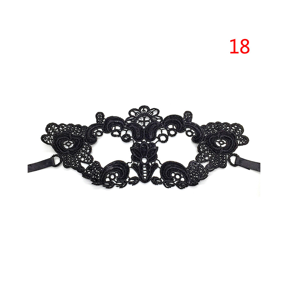 (1pc as picture) 1pc Lady Sexy Lace Eye Mask Blindfolds Black White Cutout Patch Blindfolds