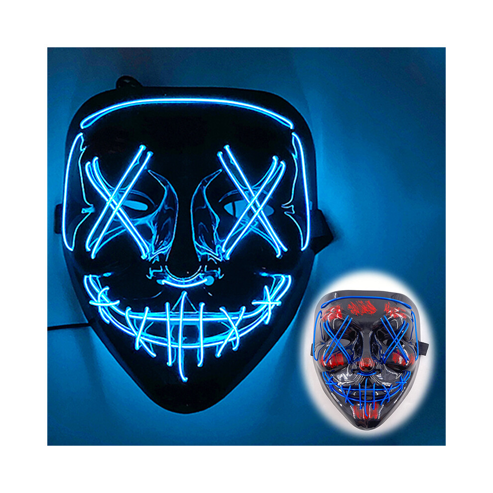 (blue) Halloween Luminous LED Mask Purge Masks Election Mascara Costume Mask-image-OPC-PGNDM2T-NEW