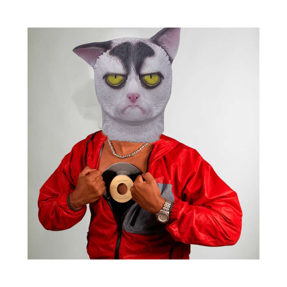 (Cat mask 3) Raptor Mask with Fur Original Furri Dragon Dinosaur Head Latex Mascara-image-OPC-PGNDMG9-NEW