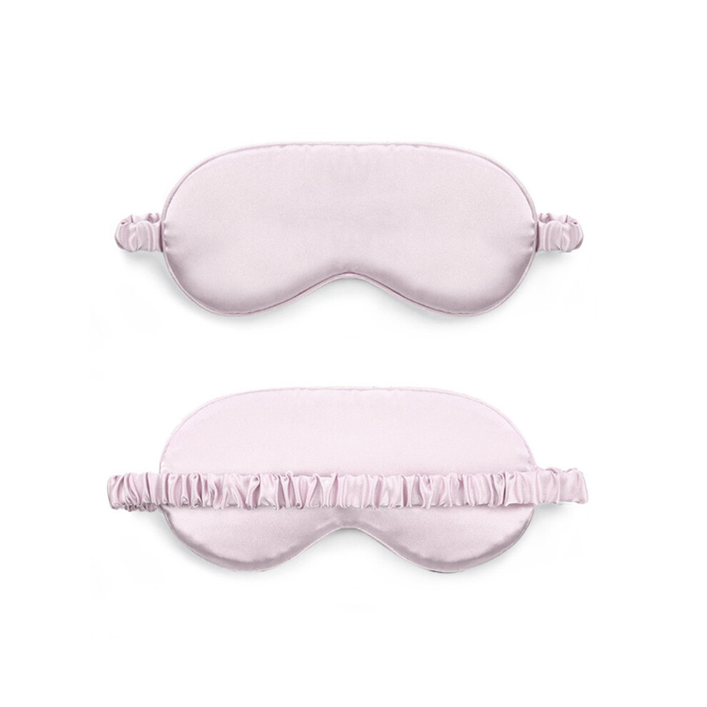 (Light Pink) 3D Natural Silk Sleep Mask Eye Masks Cover Portable Travel Eyepatch Double-Side