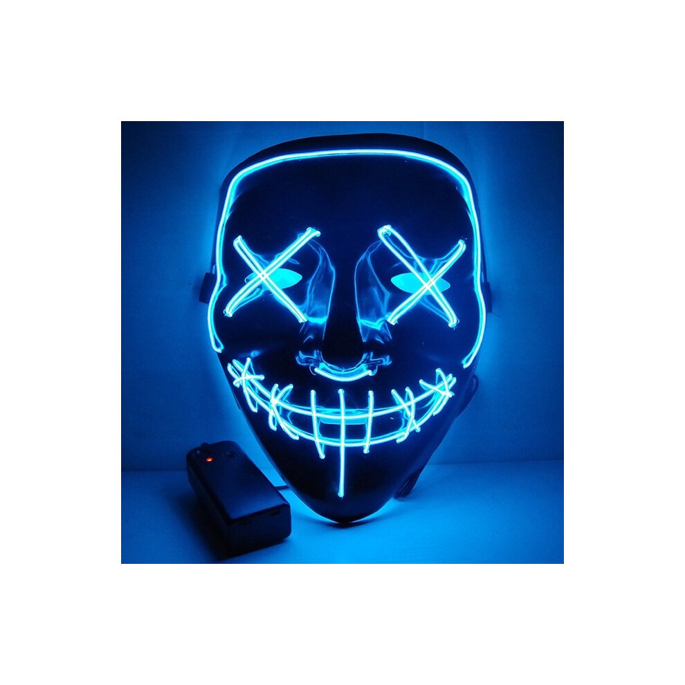 (Black blue) Halloween Mask Cute Cat Fox  EL Wire Mask Flashing Cosplay LED neon Costume-image-OPC-PGNDMWC-NEW
