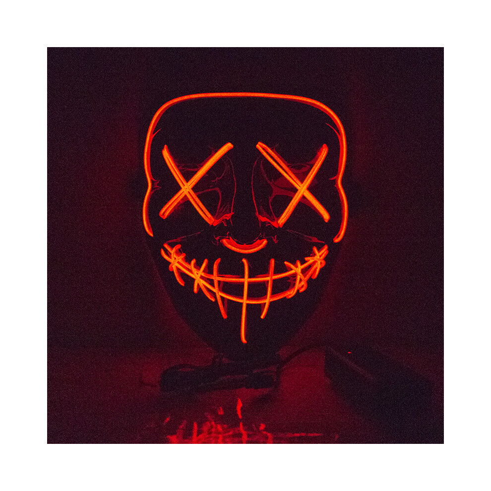 (Black Red) Halloween Mask Cute Cat Fox  EL Wire Mask Flashing Cosplay LED neon Costume-image-OPC-PGNDMWM-NEW