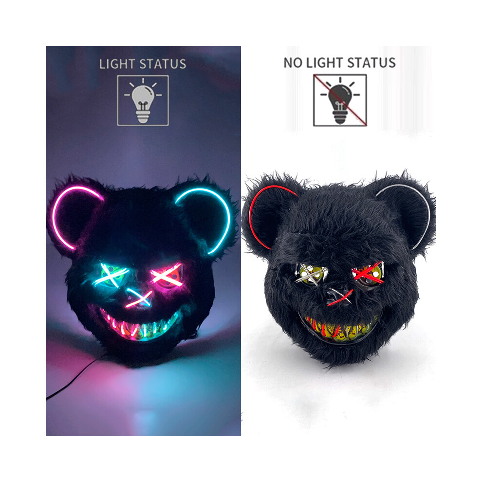 (glowing mask 8) Halloween Bloody Rabbit Bear Mask Party Scary Cosplay Head Cover Masks-image-OPC-PGNDNKK-NEW