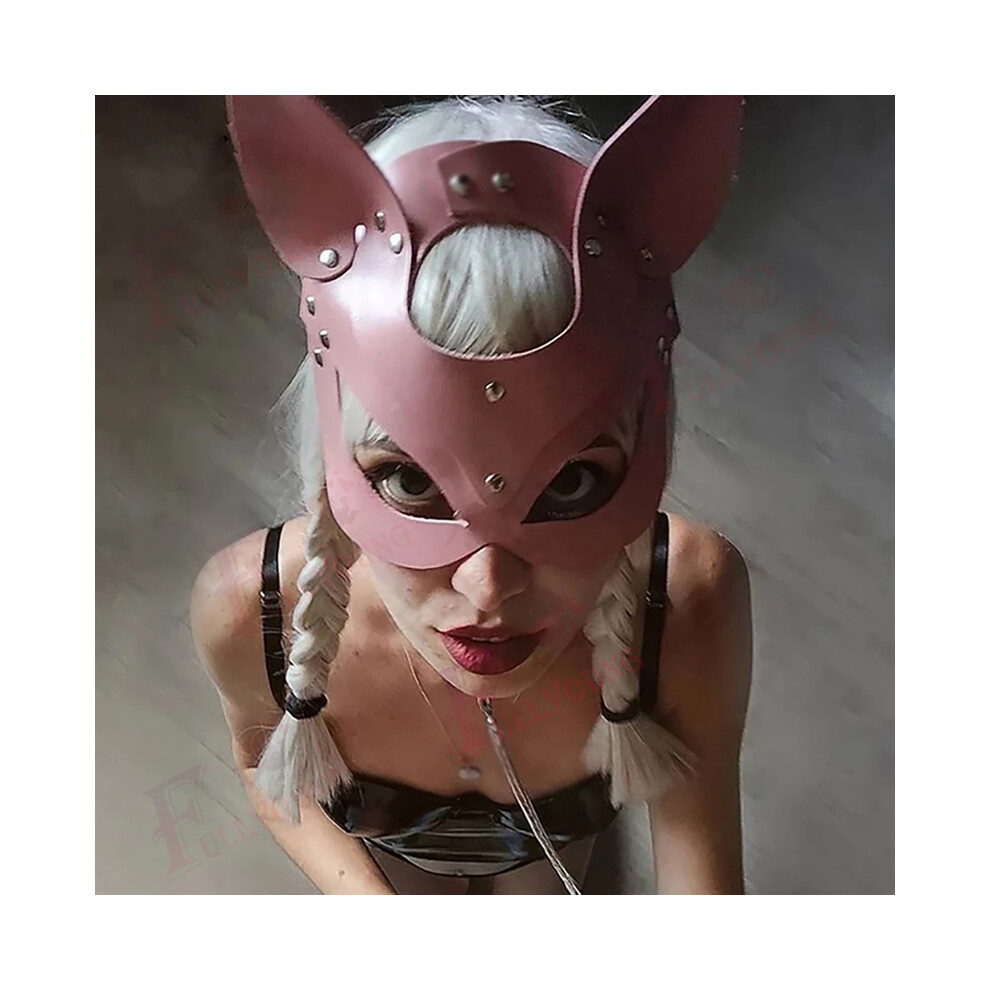 (style2) Bdsm Leather Mask Bondage Sexy Harness Adult Game Couples Women Cat Mask