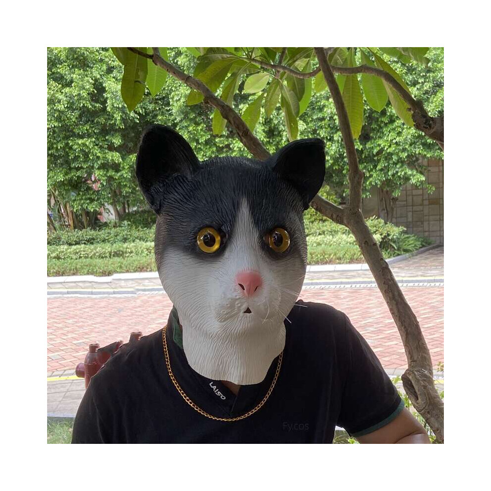 (Cat  mask A) Rubber Duck Halloween Costume Cosplay Animal Latex Full Face Funny Masquerade-image-OPC-PGNDPPB-NEW