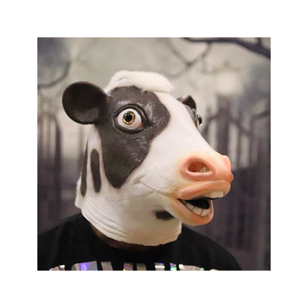 (Cow mask) Rubber Duck Halloween Costume Cosplay Animal Latex Full Face Funny Masquerade-image-OPC-PGNDPPJ-NEW