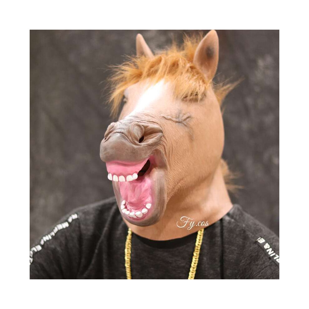 (Horse mask A) Monkey Mask Halloween Woman Costume Carnival Cosplay Donkey Horse Animal-image-OPC-PGNDQCN-NEW