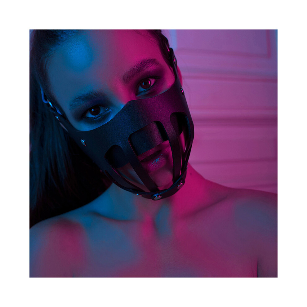 (EM-028) Sexy Leather Mask Half Face Bondage Cage Masks Sex Toys Halloween Punk