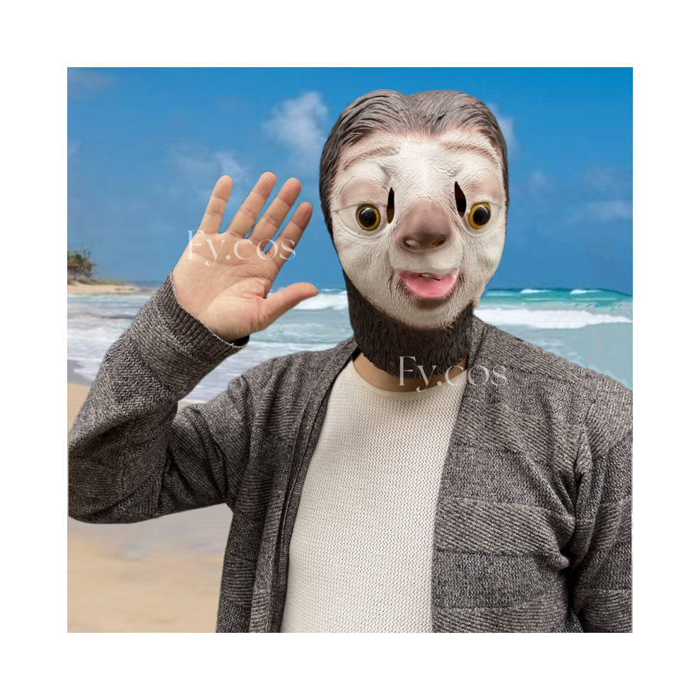 (Sloth mask) Bear Mask Mascara Latex Full Face Enhance Masquerade Cosplay Rave Funny-image-OPC-PGNDR22-NEW