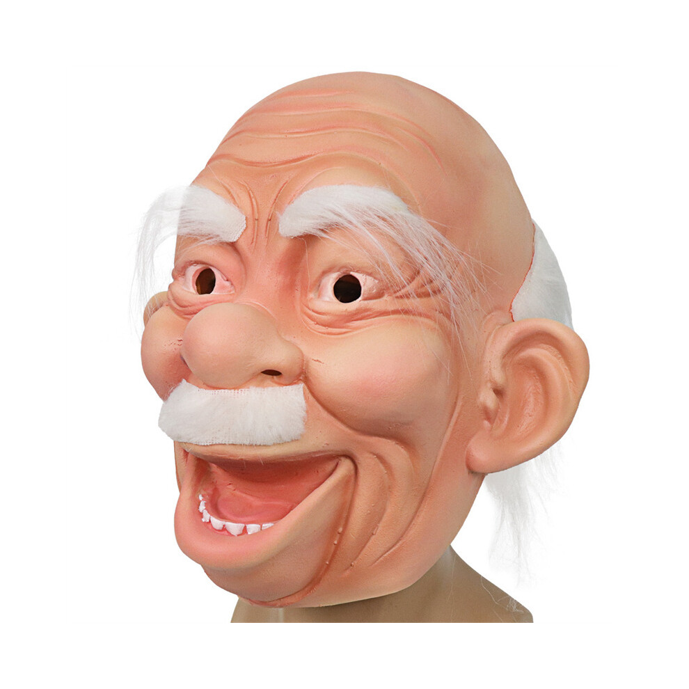 (CY0120) Old Man with White Beard Mask Head Cover, Masquerade Party Grandpa Face-image-OPC-PGNDRBH-NEW