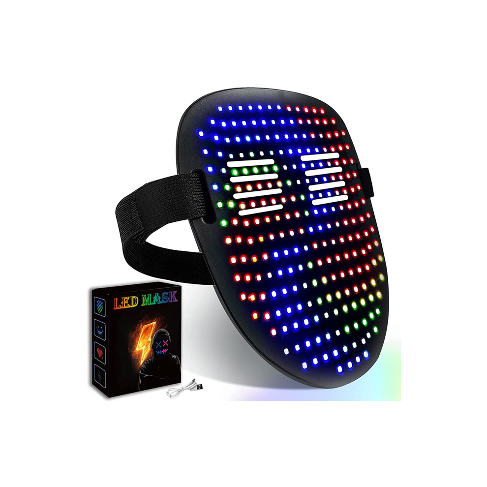 (Gesture Sensing) Bluetooth LED Mask Full-Color Face-Changing Glowing Mask APP Control DIY-image-OPC-PGNDRGQ-NEW