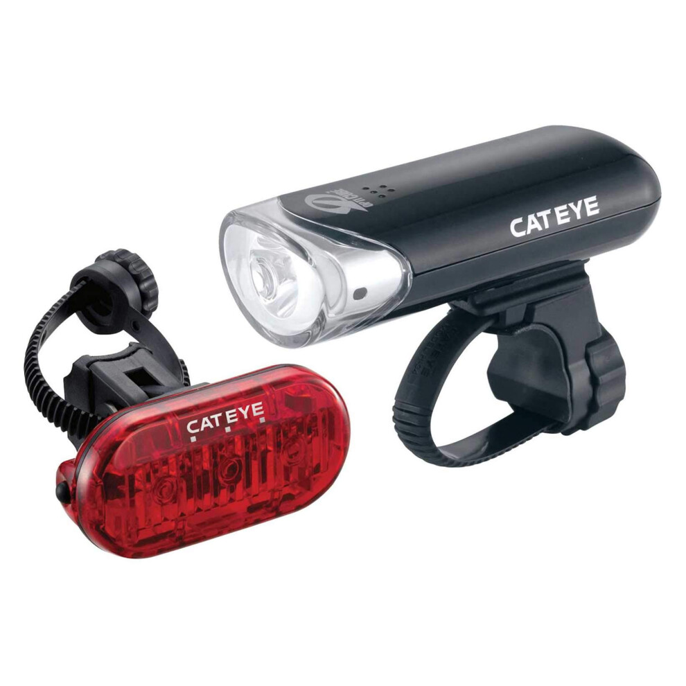 CatEye EL-135 / Omni 5 Bike Light Set: 150 Lumen Front LED Light Opticuble Lens Technology - Rear 5 LED Light 360 Degree Visability - Universal Fit,