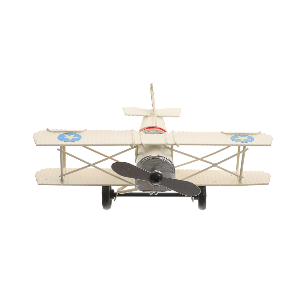 (White) Retro Iron Aircraft Vintage Airplane Model Metal Airplane Ornament Kids