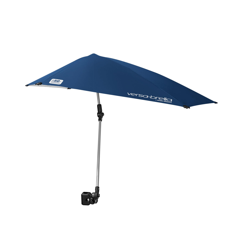 Sport-Brella Versa-Brella Adjustable Umbrella, 360? 4-Way Tilt, Universal Clamp, UPF 50+ Sun Protection, Lightweight & Compact for Chairs, Golf Bags,