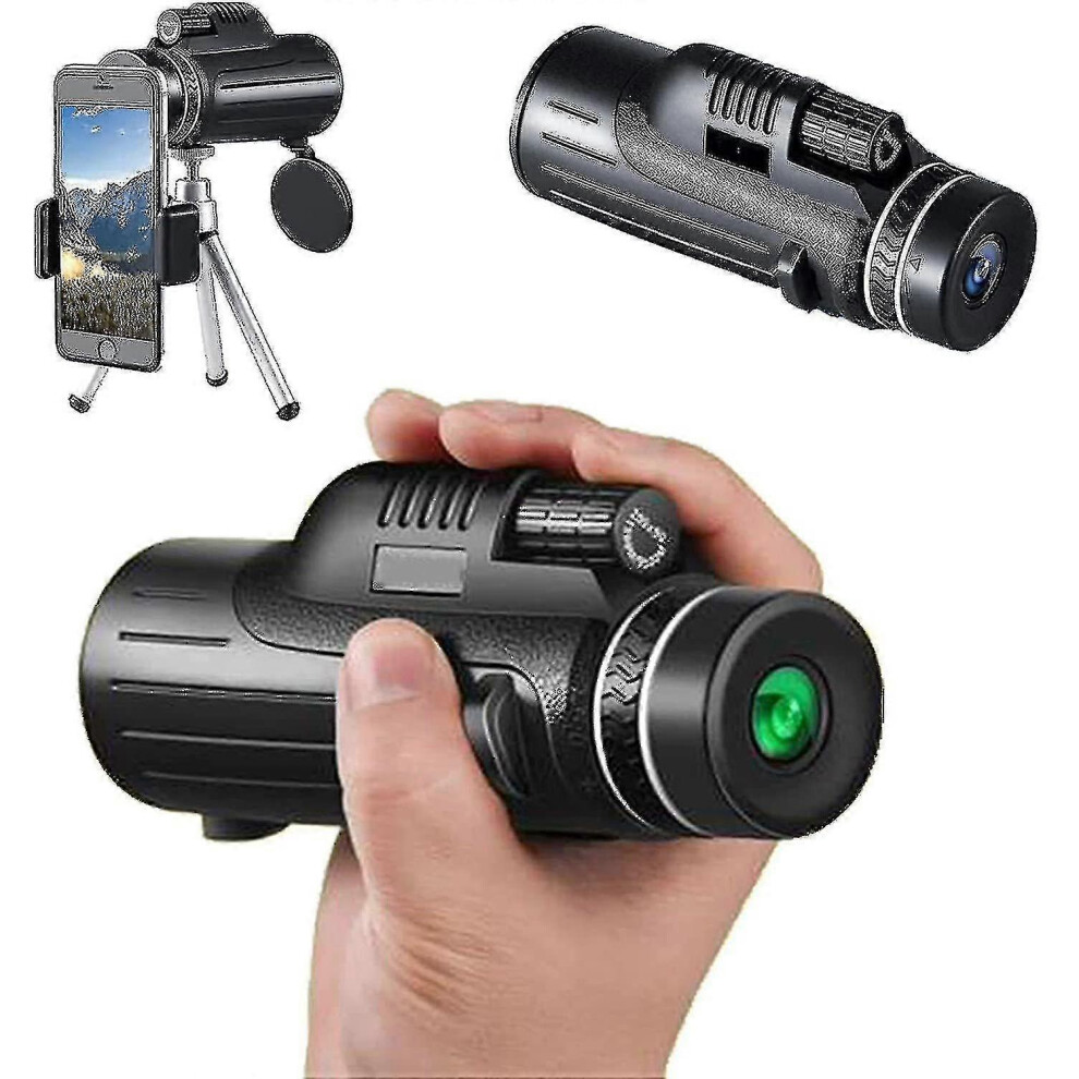 120x100 Monocular Telescope with Night Vision, Monoculars for Adults Stargazing,bak4 Portable High Powered Spotting Scopes for Bird Watching,black [fr