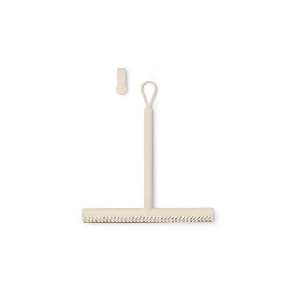 Brabantia - ReNew Shower Squeegee with Door Hook - Silicone Brush & Cleaning Wiper for Bathroom Glass & Tiles - Soft, Non-Slip Handle - Anti-Streak -
