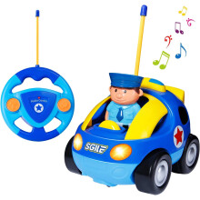 Remote Control Car SGILE Police Toy for Toddlers - Sound and Light, 18 Months+ Blue Gift