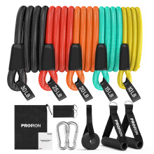 PROIRON Anti-Break Resistance Bands Set, Exercise Bands for Men Women with 5 Fitness Tubes, 2 Foam Handles, 2 Ankle Strap, Door Anchor for Strength