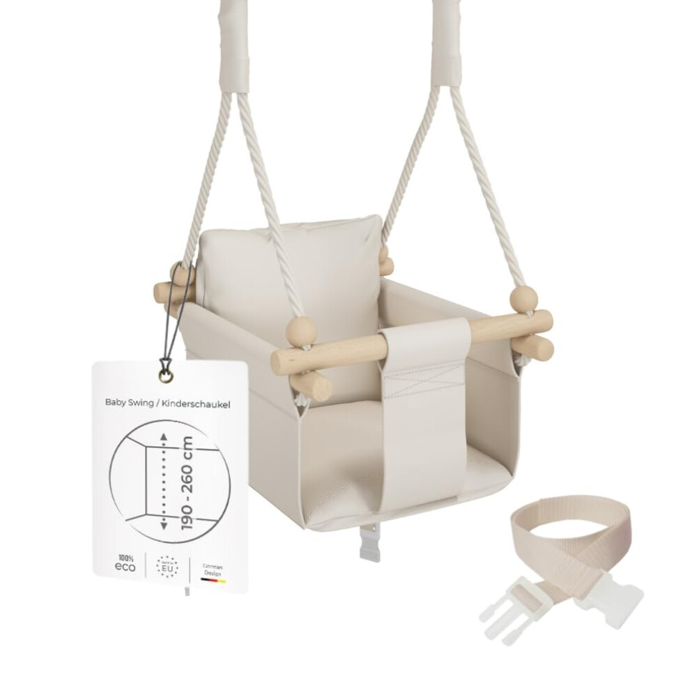 MAMOI? Wooden baby swing seat for toddlers, Indoor toddler swings chair from birth, Kids baby bouncer for garden, Child rocker swing set from 8 months