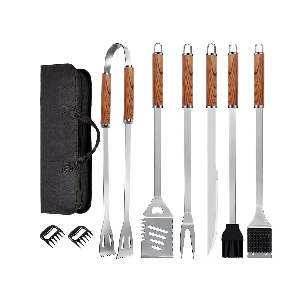 KALAHOL 9-in-1 BBQ Tools Set Extra Thick Stainless Steel Grill Tool Set with Storage Bag, Premium Complete BBQ Utensils Set for Outdoor Camping, Heavy-image-OPC-PGNF8CP-NEW